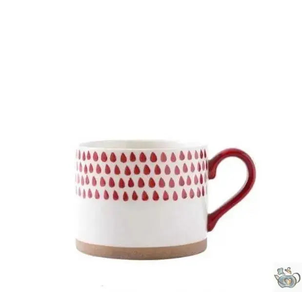 Grande tasse déjeuner blanc/rouge | Théières à la folie