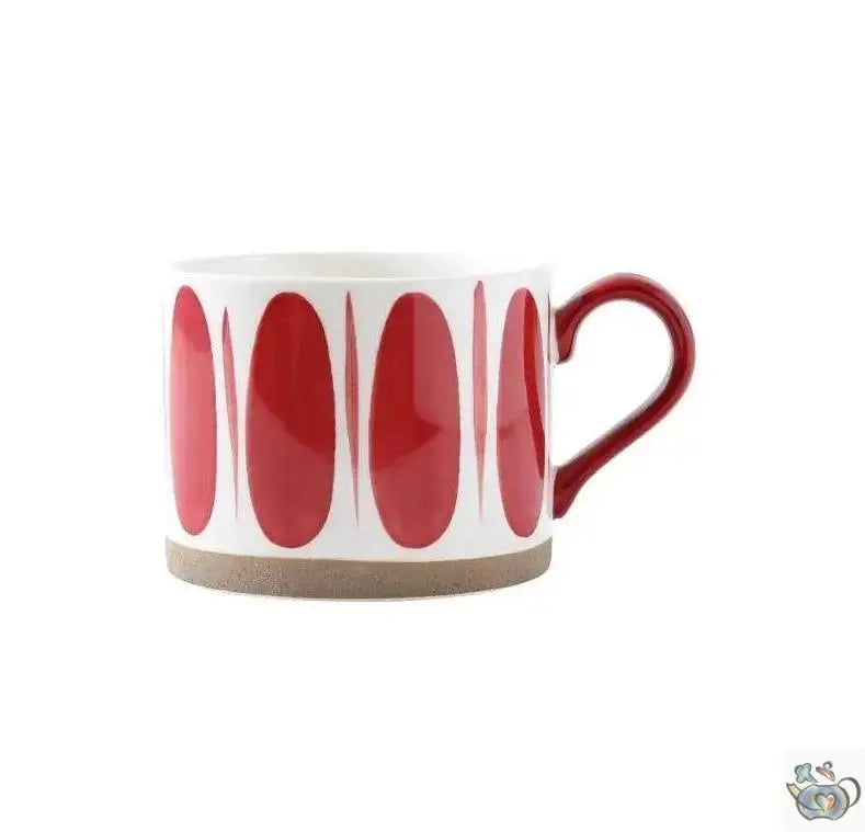 Grande tasse déjeuner blanc/rouge | Théières à la folie