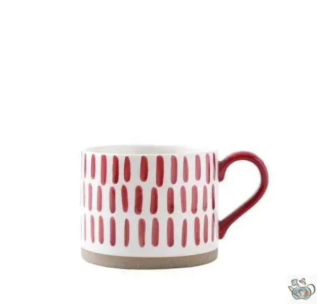 Grande tasse déjeuner blanc/rouge | Théières à la folie