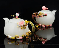 Thumbnail for ​Théière porcelaine de jade fleurs émail  |  Théières à la folie