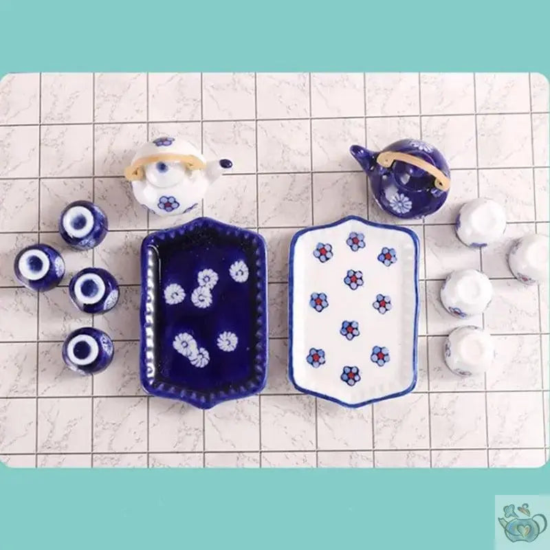 ​Dinette pour maison de poupées en céramique | Théières à la folie
