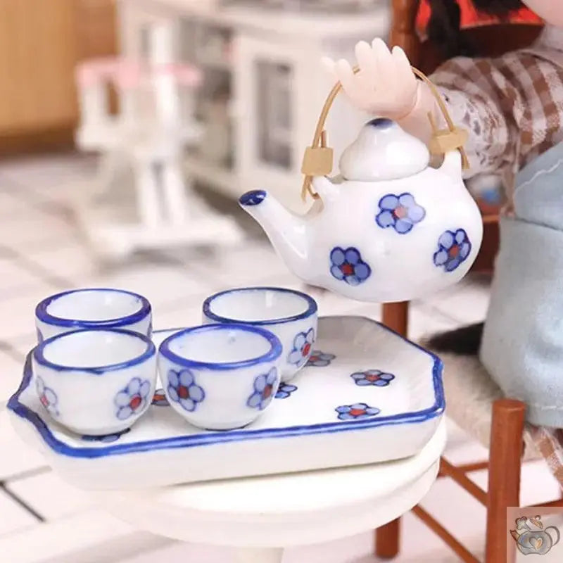 ​Dinette pour maison de poupées en céramique | Théières à la folie
