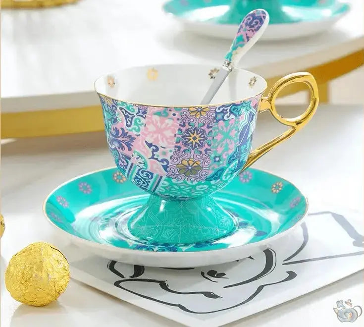 ​Duo tasses porcelaine avec sac assorti  |  Théières à la folie