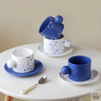 Thumbnail for ​Grande tasse bleue encre éclaboussures | Théières à la folie