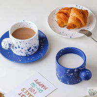 Thumbnail for ​Grande tasse bleue encre éclaboussures | Théières à la folie