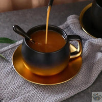 Thumbnail for ​Grande tasse contemporaine noire et or | Théières à la folie