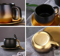 Thumbnail for ​Grande tasse contemporaine noire et or | Théières à la folie