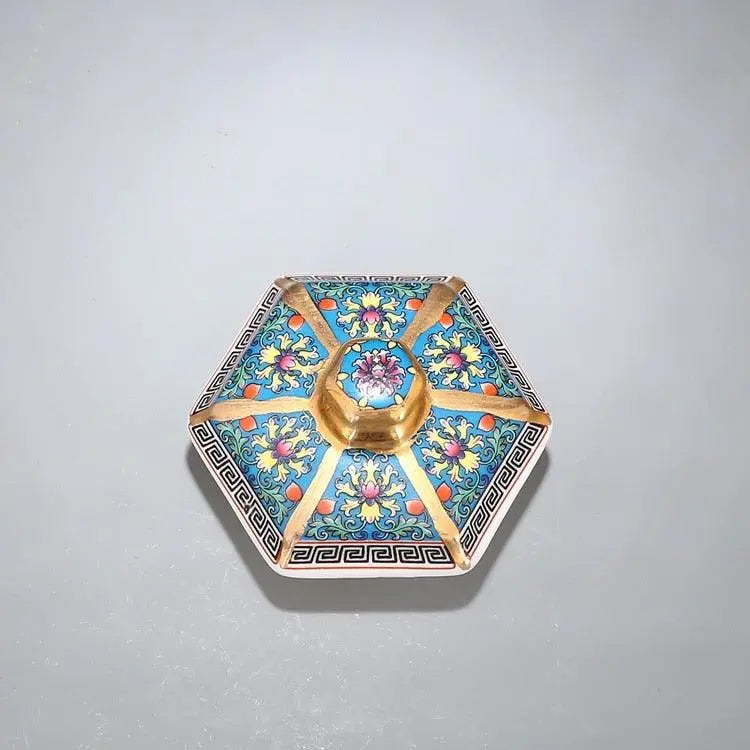 Théière hexagonale motifs chine antique Théières à la folie