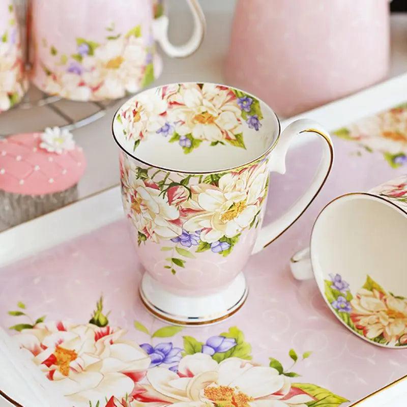 ​Mug en porcelaine "les fleurs du jardin" | Théières à la folie