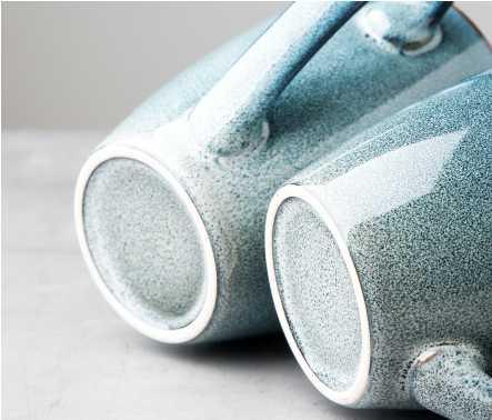 ​Mug polyvalent en poterie bleu grisé | Théières à la folie