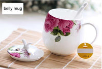 Thumbnail for ​Mug porcelaine fine avec couvercle et cuillère  |  Théières à la folie