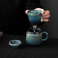Thumbnail for ​Mug/théière céramique bleue 