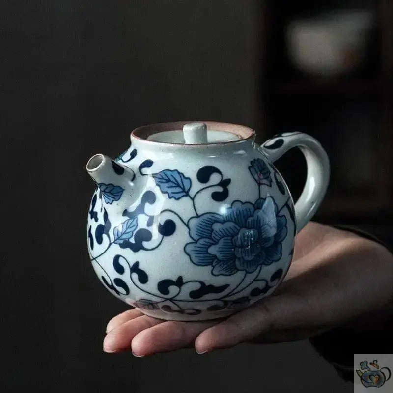 ​Petite théière céramique fleur de lotus bleue | Théières à la folie