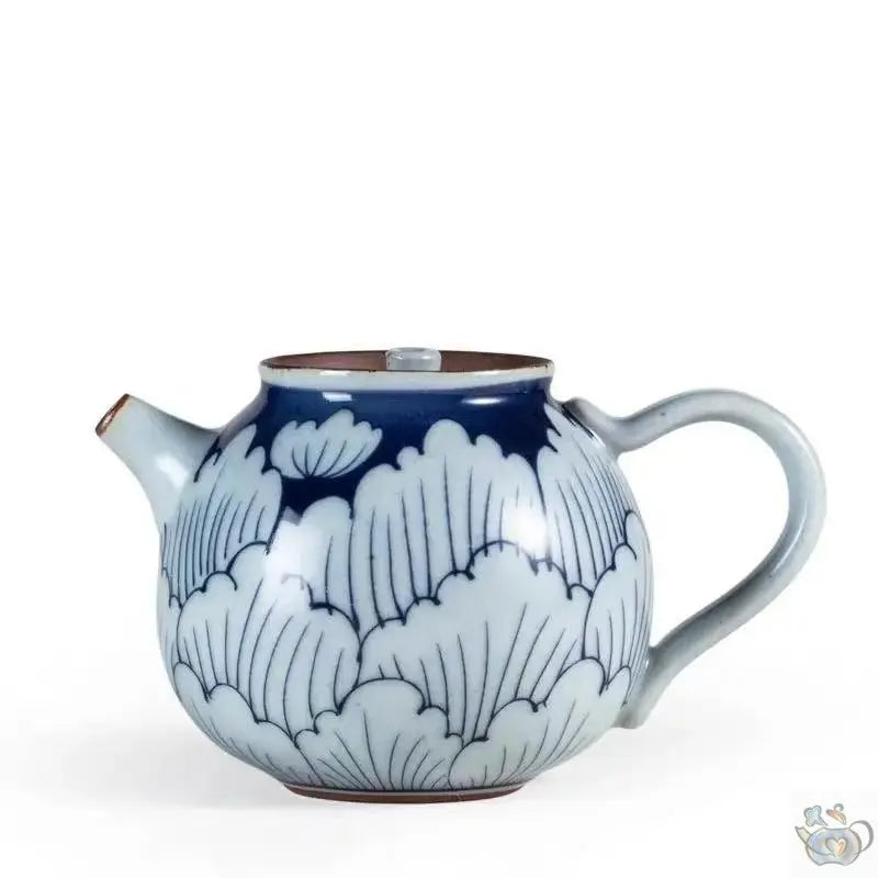 ​Petite théière japonaise gré et lotus bleu | Théières à la folie