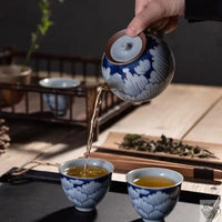 Thumbnail for ​Petite théière japonaise gré et lotus bleu | Théières à la folie