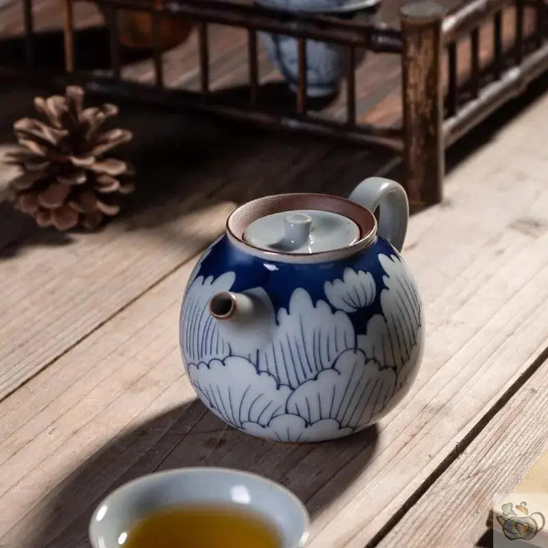 ​Petite théière japonaise gré et lotus bleu | Théières à la folie