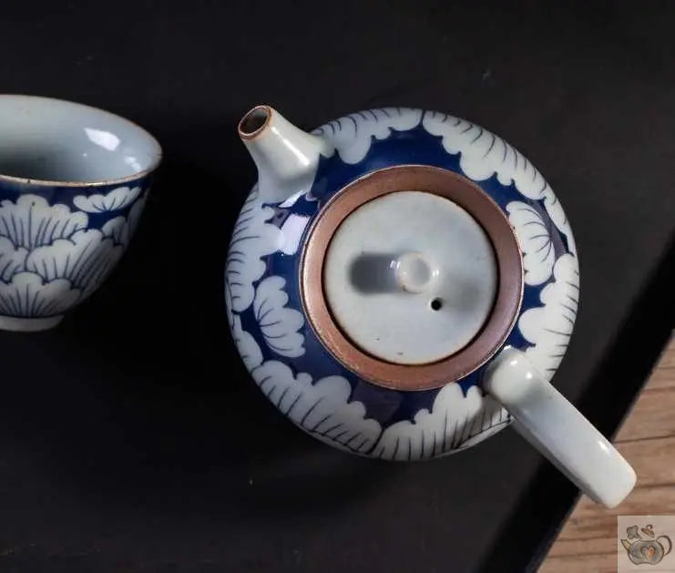 ​Petite théière japonaise gré et lotus bleu | Théières à la folie