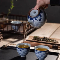 Thumbnail for ​Petite théière japonaise gré et lotus bleu | Théières à la folie