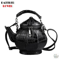 Thumbnail for ​Sac à main théière cuir noir style Gothique | Théières à la folie