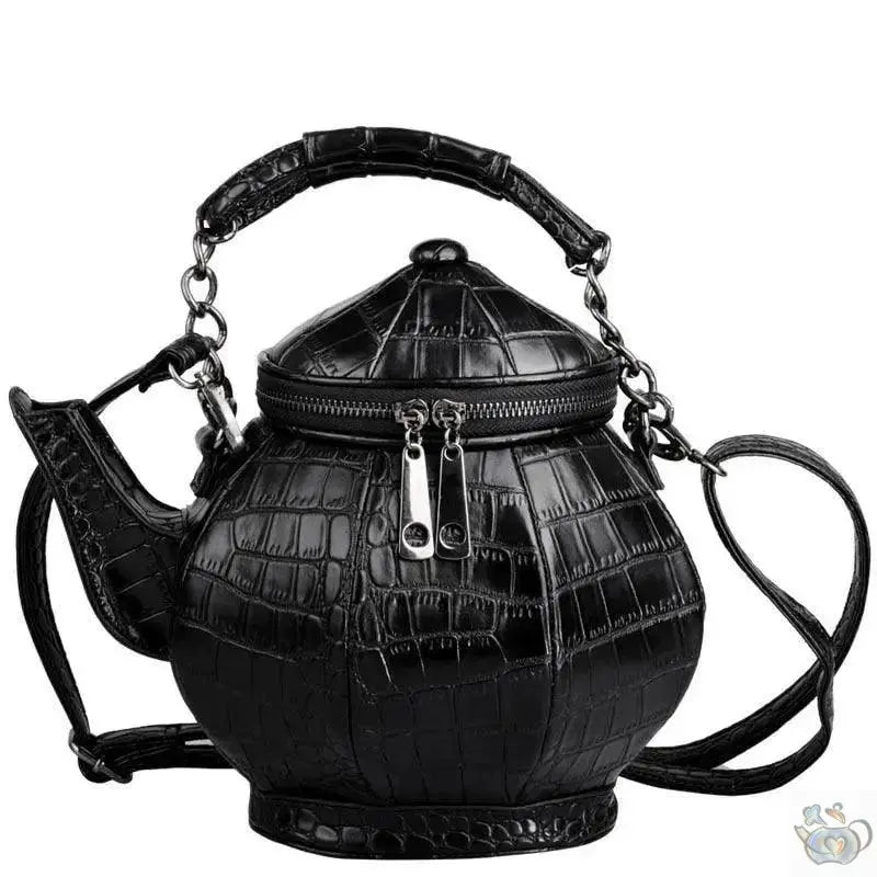 ​Sac à main théière cuir noir style Gothique | Théières à la folie