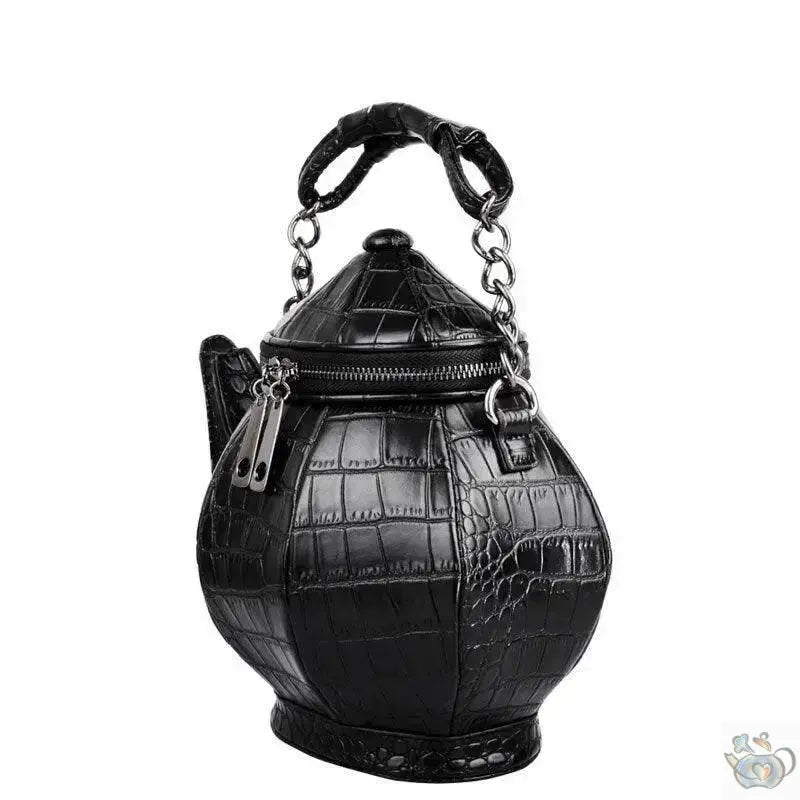 ​Sac à main théière cuir noir style Gothique | Théières à la folie