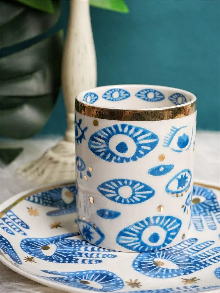 ​Tasses et mugs bleu blanc "la main et l'oeil" | Théières à la folie