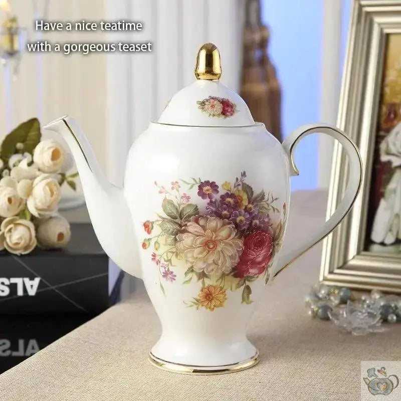 ​Service à thé en porcelaine fine à fleurs | Théières à la folie