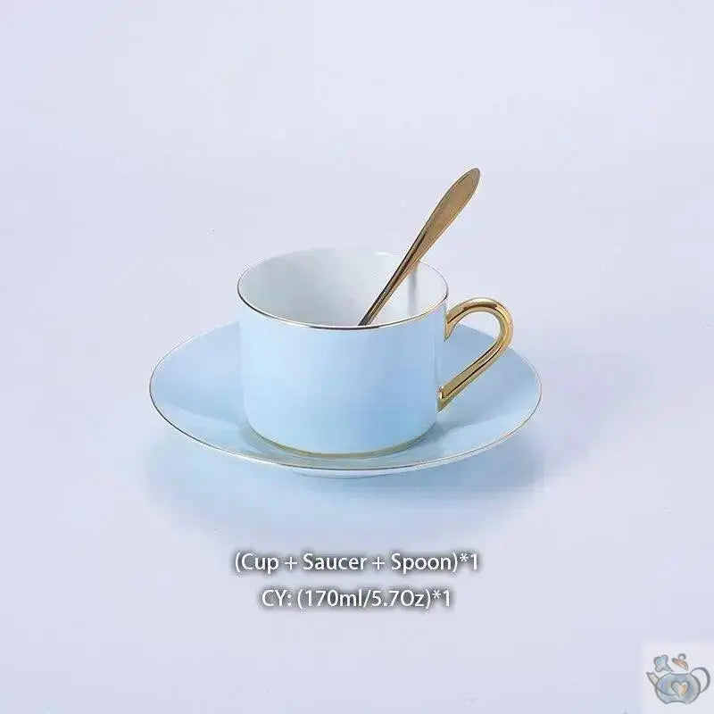 ​Service à thé en porcelaine fine bleu ciel | Théières à la folie