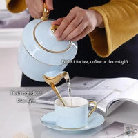 Thumbnail for ​Service à thé en porcelaine fine bleu ciel | Théières à la folie
