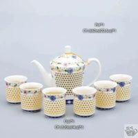Thumbnail for ​Service à thé porcelaine, traditionnel grains de riz |  Théières à la folie
