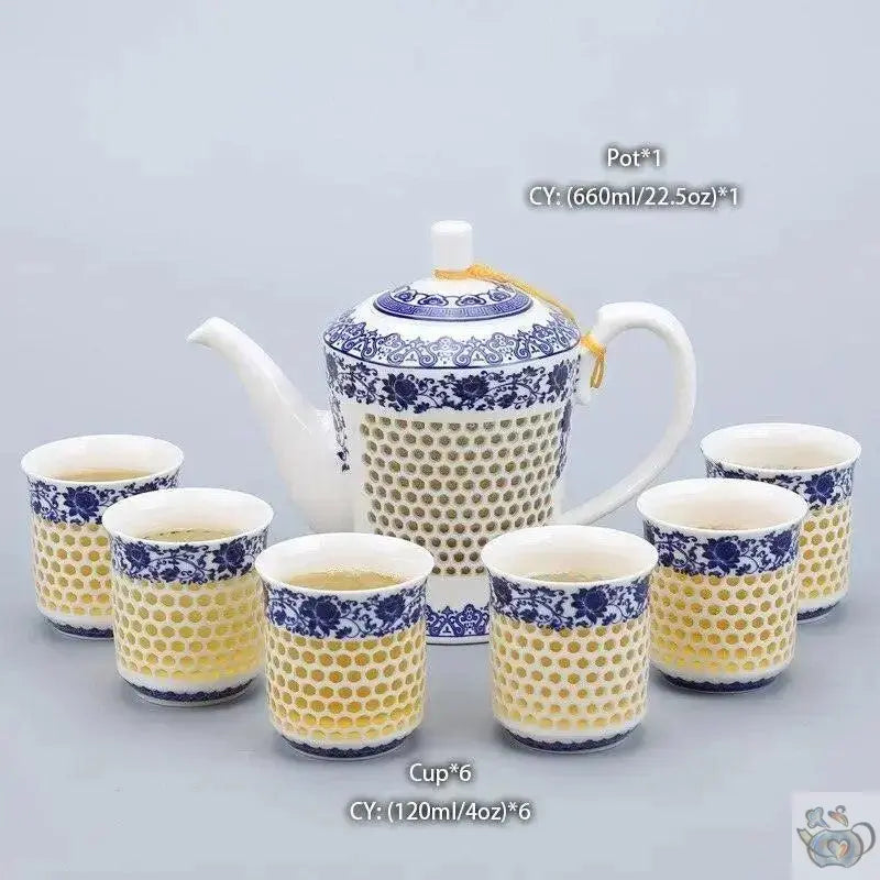 ​Service à thé porcelaine, traditionnel grains de riz |  Théières à la folie