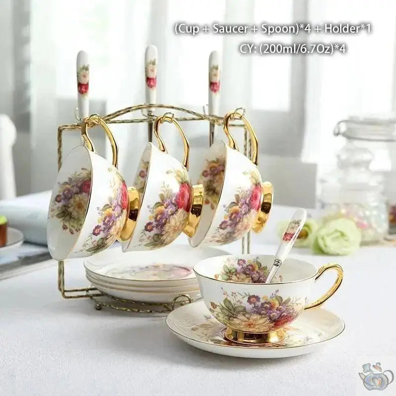 ​Service à thé style anglais motif floral  |  Théières à la folie