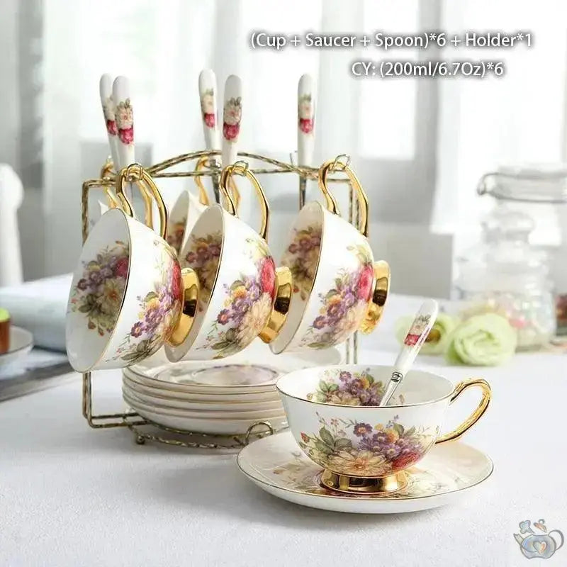 ​Service à thé style anglais motif floral  |  Théières à la folie