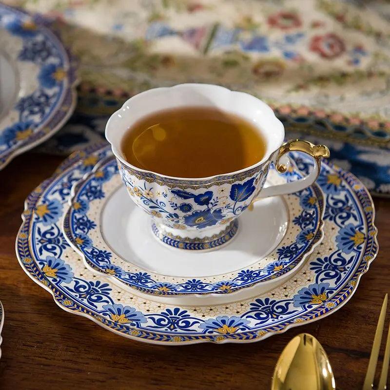 ​Service à thé Europe tradition blanc bleu | Théières à la folie