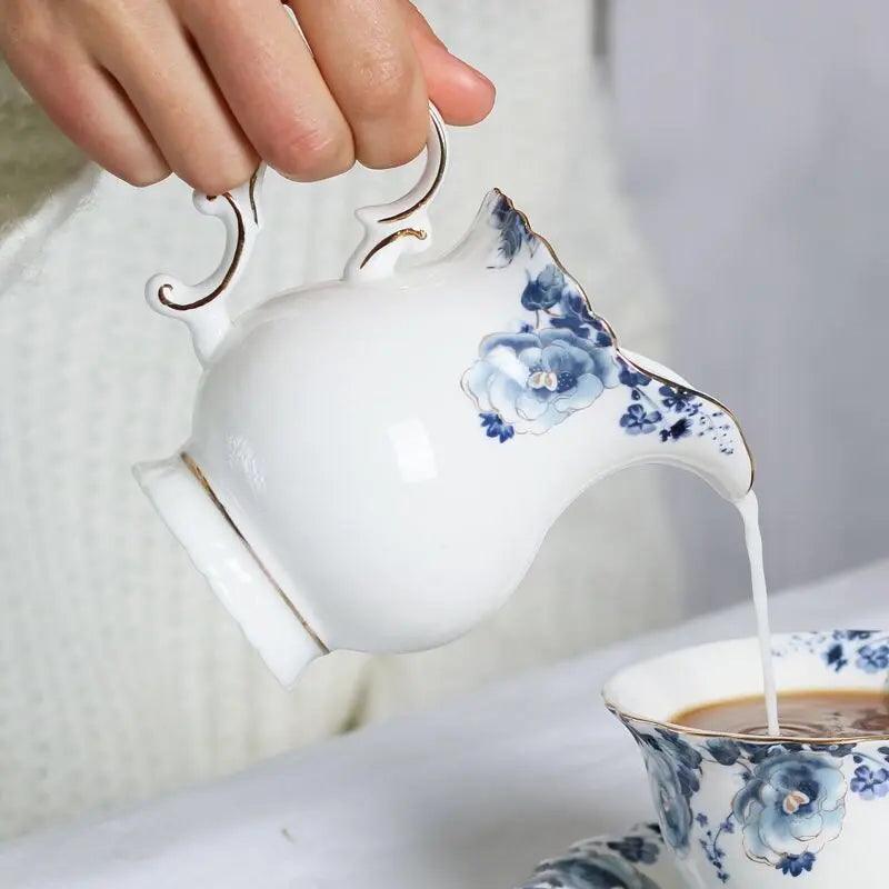 ​Service à thé à la française blanc/bleu | Théières à la folie