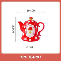 Thumbnail for ​Service à thé céramique à pois, rouge et blanc | Théières à la folie