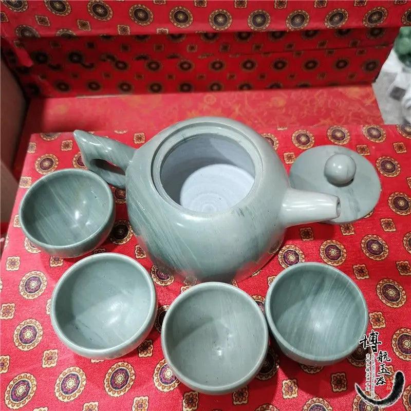 ​Service à thé en Jade gris bleu | Théières à la folie