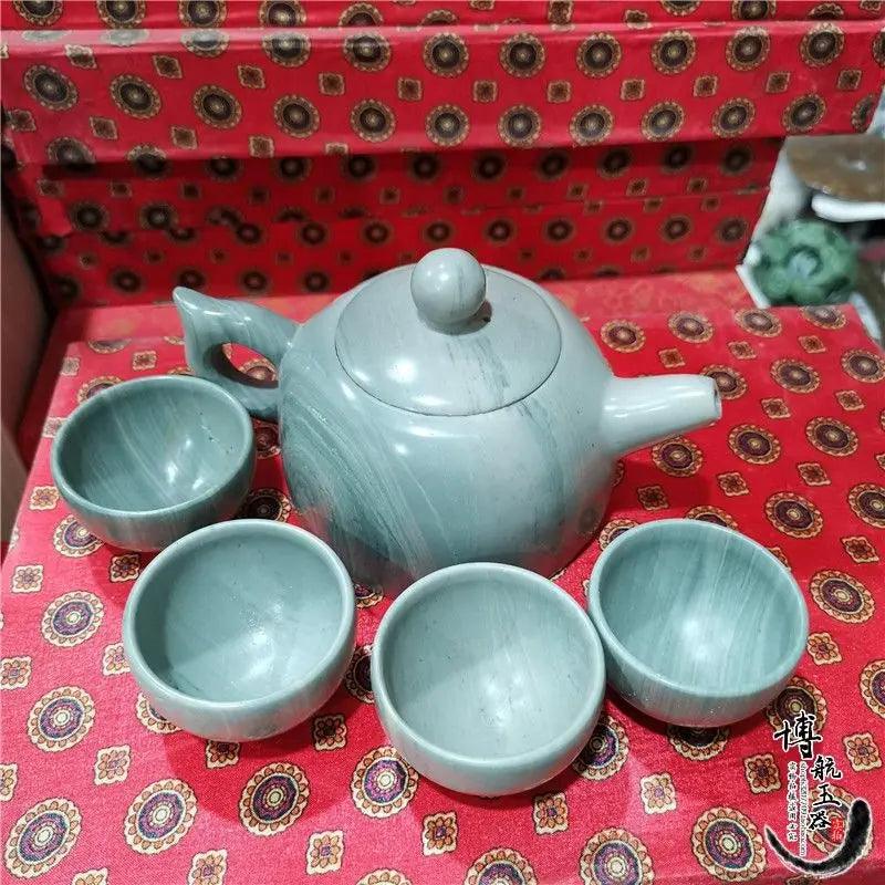 ​Service à thé en Jade gris bleu | Théières à la folie