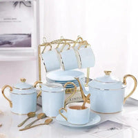 Thumbnail for ​Service à thé en porcelaine fine bleu ciel | Théières à la folie