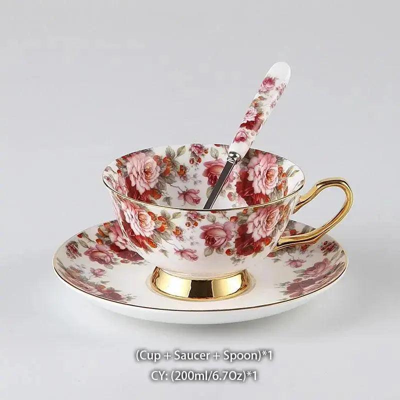 ​Service à thé porcelaine fine roses romantiques | Théières à la folie