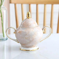 Thumbnail for ​Service à thé porcelaine marbrée rose gris perle | Théières à la folie