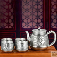 Thumbnail for ​Service thé argent pur, motifs emblématiques | Théières à la folie