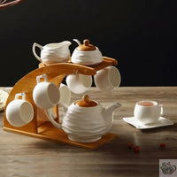 Thumbnail for ​Service thé porcelaine blanche et bambou  |  Théières à la folie
