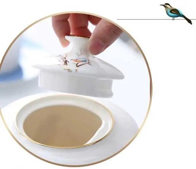 ​Service thé anglais porcelaine "oiseau bleu"  |  Théières à la folie