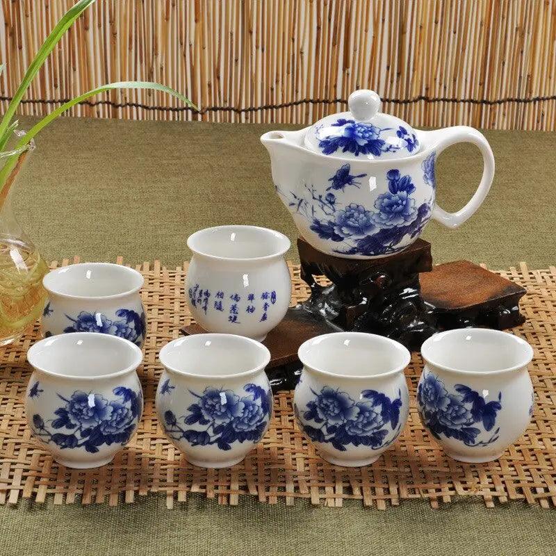 Service thé de Jingdezhen un classique | Théières à la folie