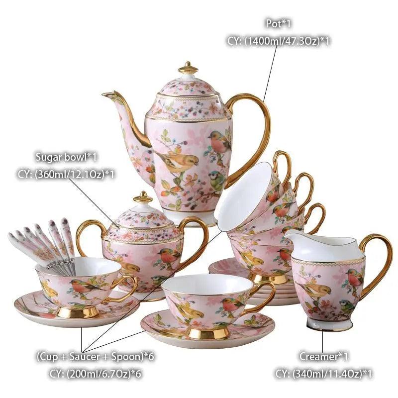 Service thé design occidental fine porcelaine | Théières à la folie