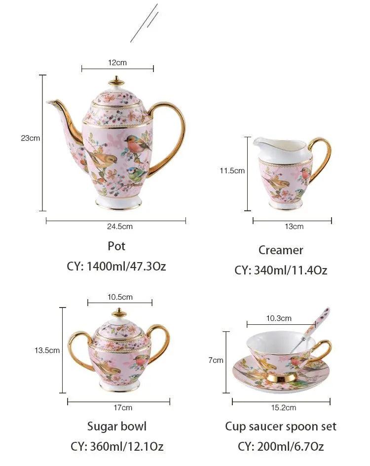 Service thé design occidental fine porcelaine | Théières à la folie
