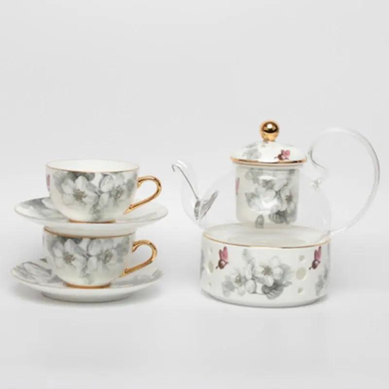 ​Service thé duo porcelaine gris perle  |  Théières à la folie