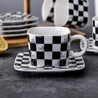 Thumbnail for ​Service thé noir et blanc avec support bois | Théières à la folie