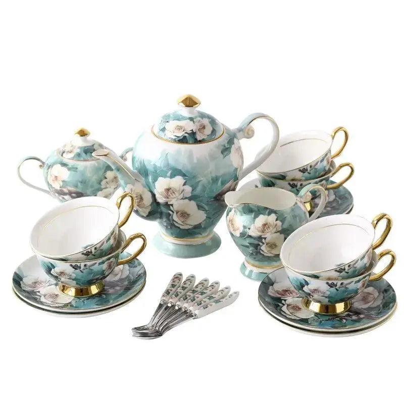 ​Service thé occidental porcelaine oisillon | Théières à la folie